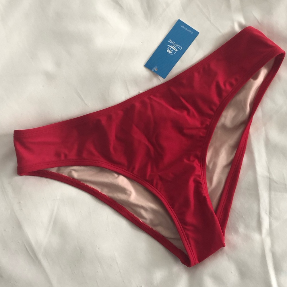 CUPSHE Red Classic Hipster Bikini Bottom Medium